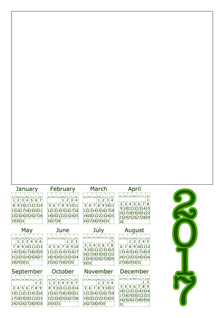 2012年日历打印版，提升工作效率